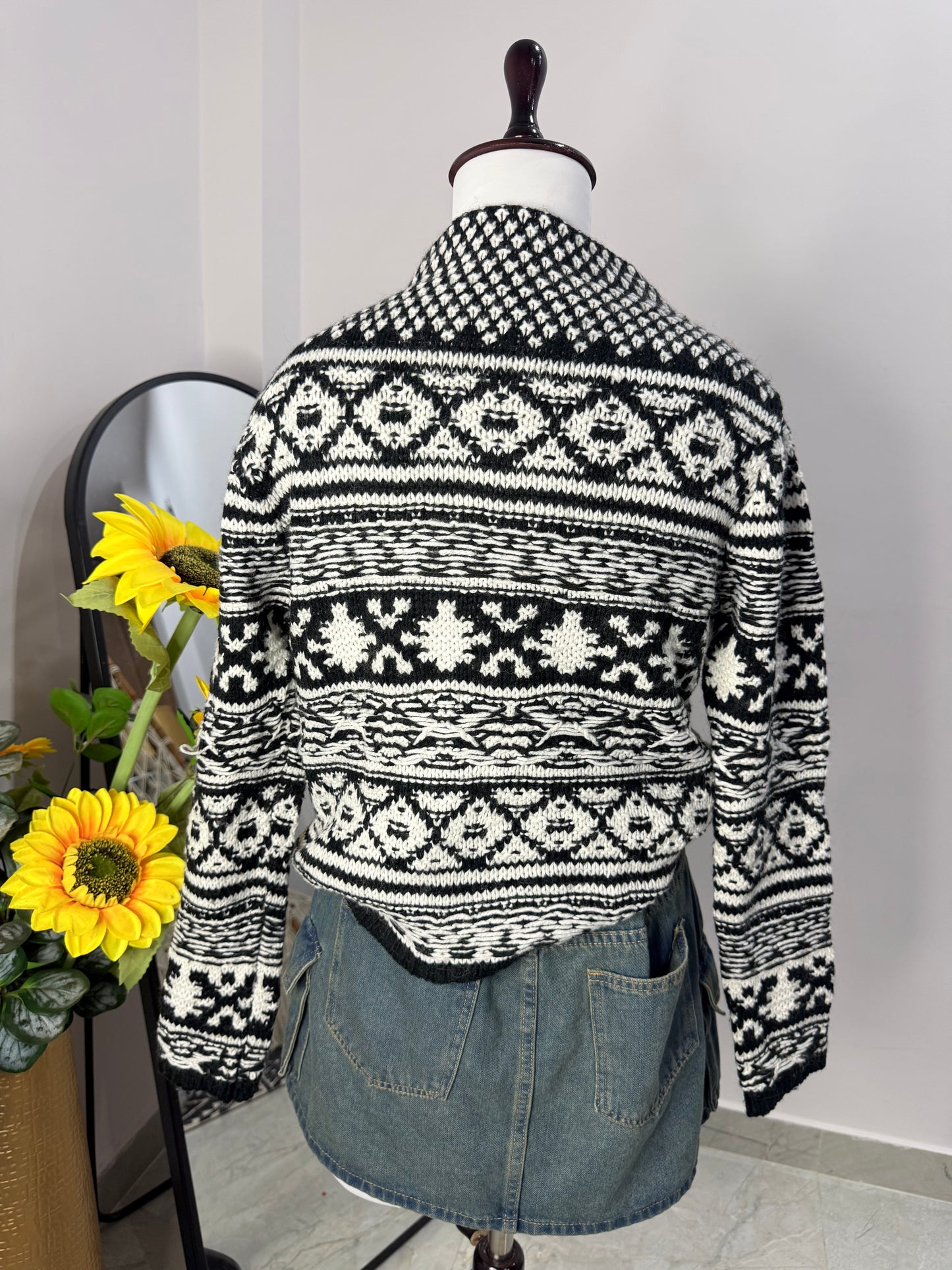 Black and white sweater