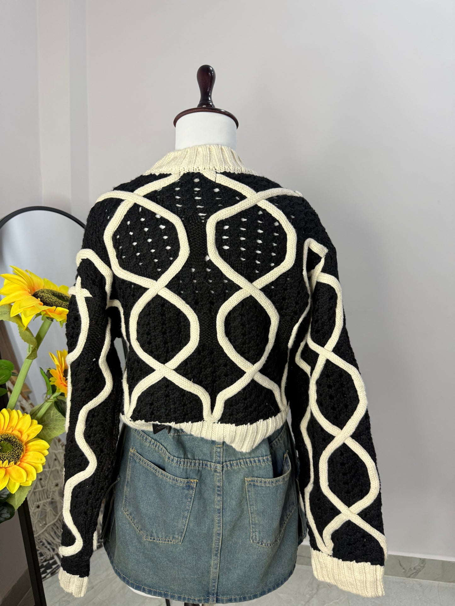 Black and white sweater