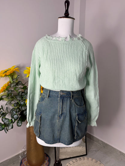 Sea green sweater