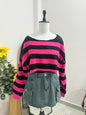￼Black pink striped sweater