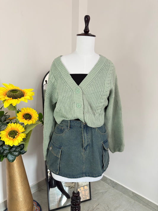 Green cardigan