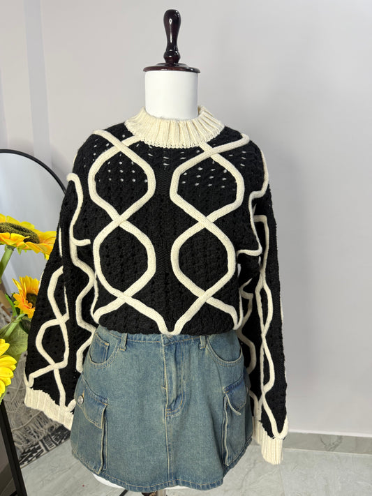 Black and white sweater
