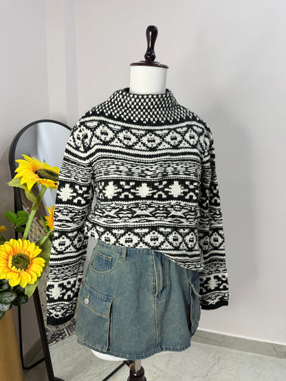 Black and white sweater