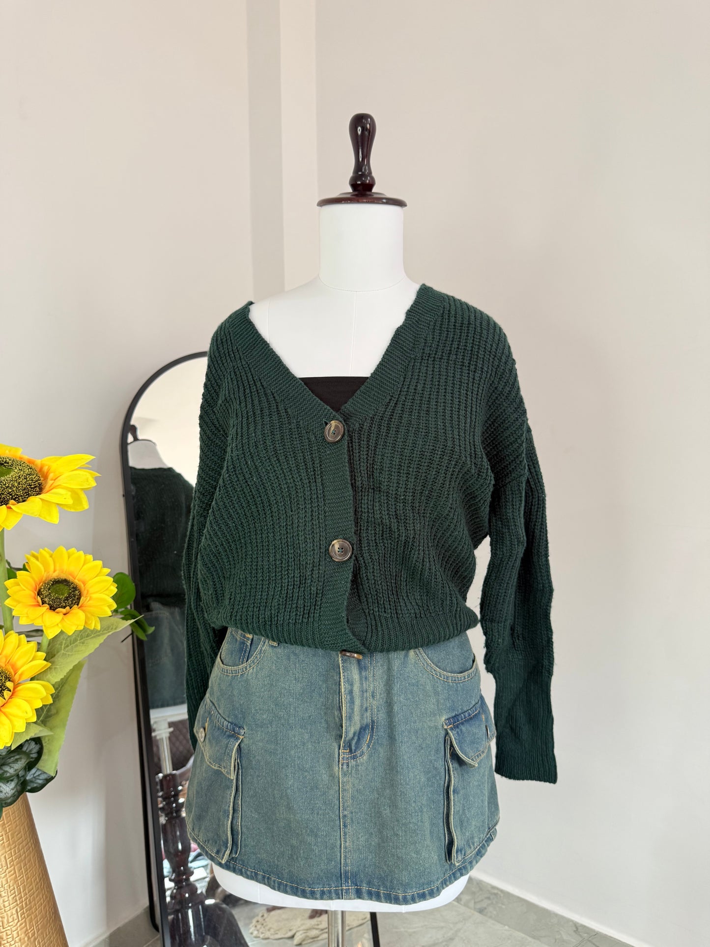 Green cardigan