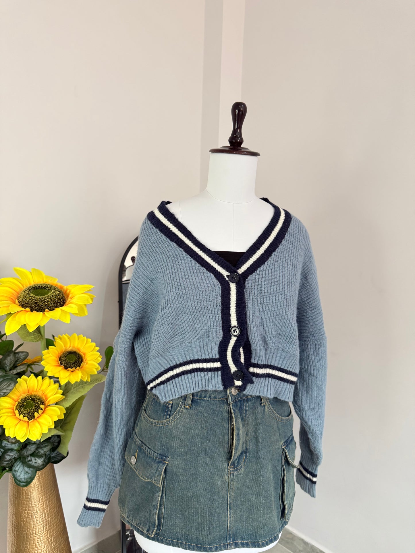 Blue cardigan
