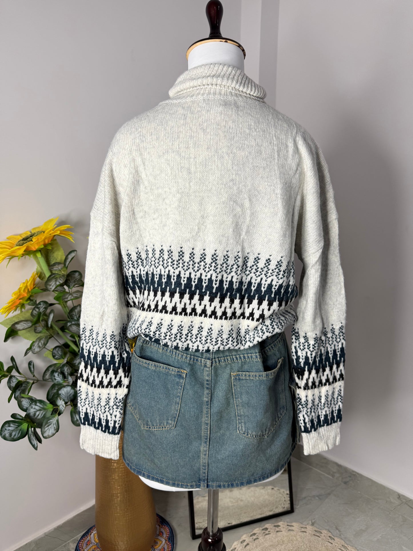 Grey highneck sweater