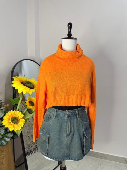 Orange crop sweater