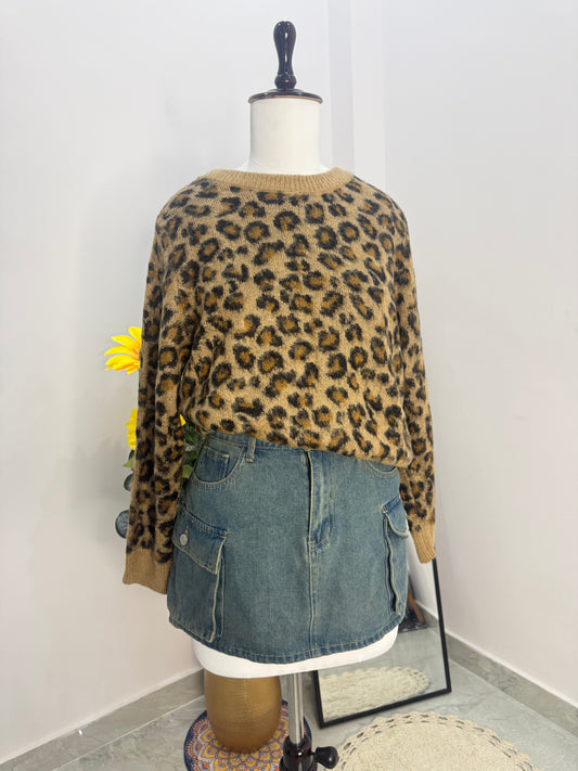 Leopard print sweater (size s-l)