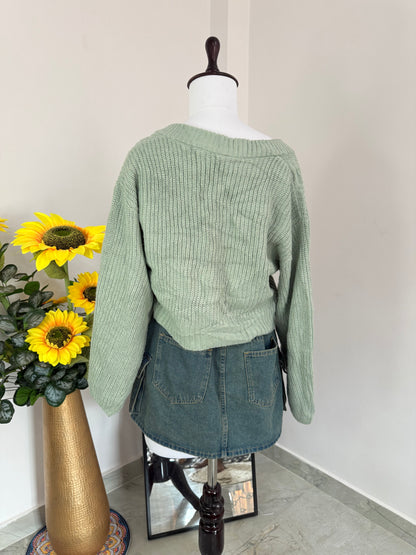 Green cardigan